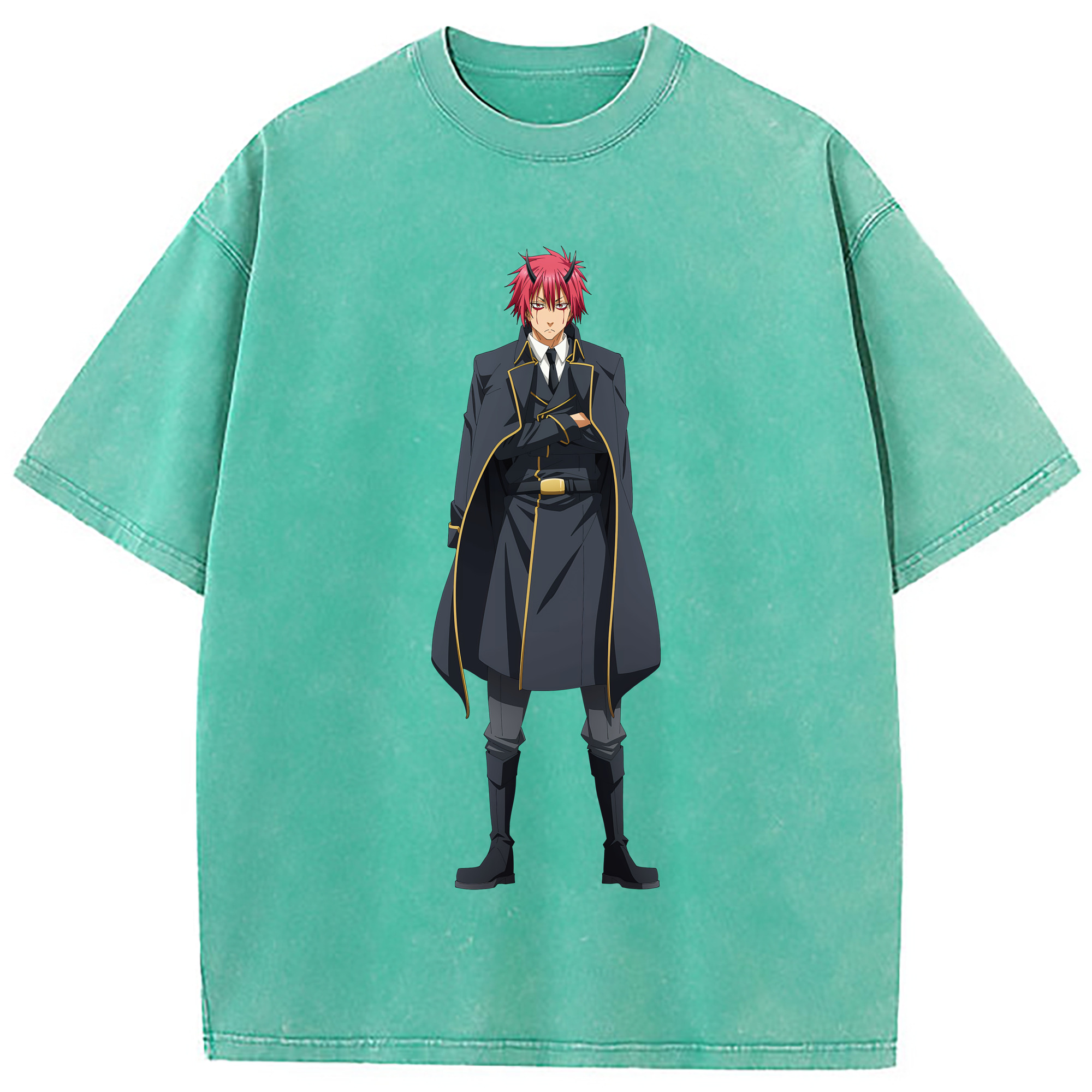 （画像用） 転スラ Regarding Reincarnated to Slime 綿100% ヴィンテージ風 半袖Tシャツ（フロントプリント）